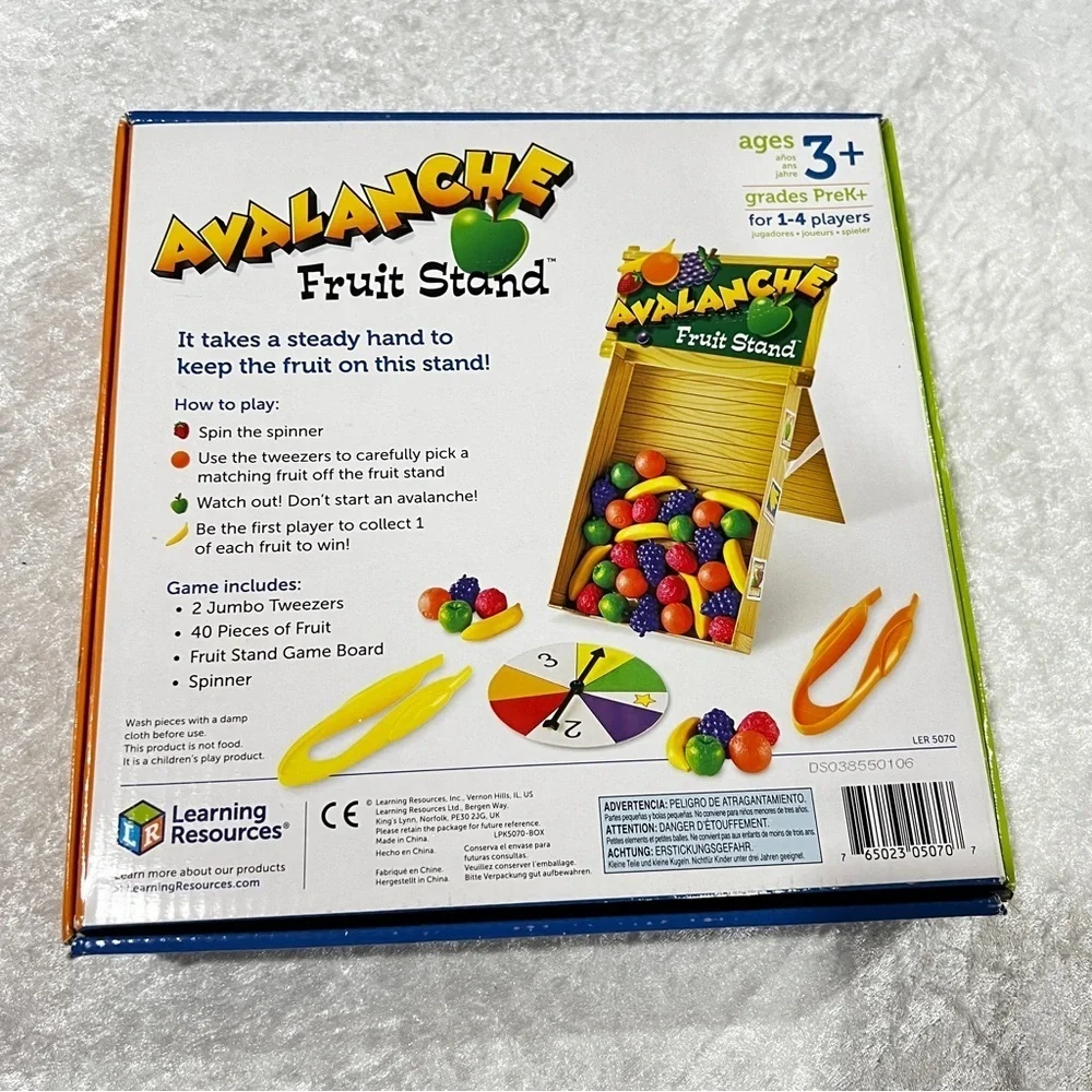 Learning Resources Avalanche Fruit Stand Game Colorful Educational Toy 3+ Years